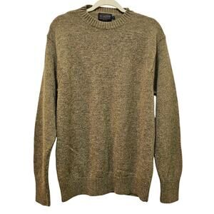 Pendleton Brown Cream Spackle XL 100% Laine‎ Shetland Knit sweater. Washable.